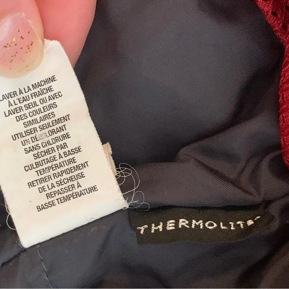 The Children Place Thermolite Ski Winter Jacket Coat Red White Black Colorblock